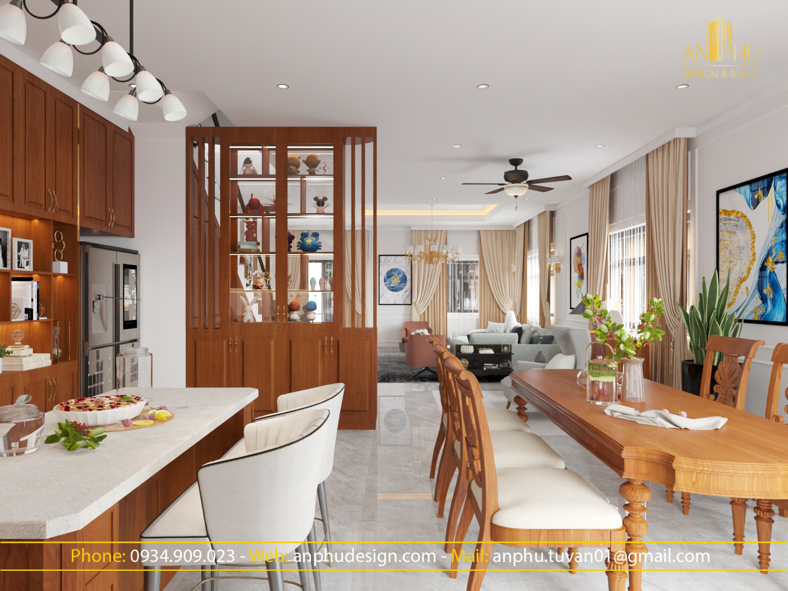 Nội thất phòng bếp khung cảnh 4