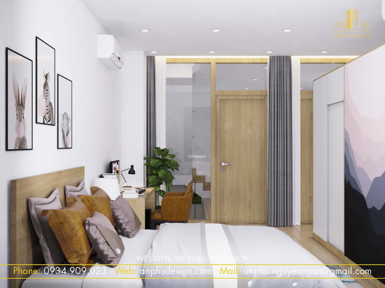 Nội thất phòng ngủ được bố trí hài hòa