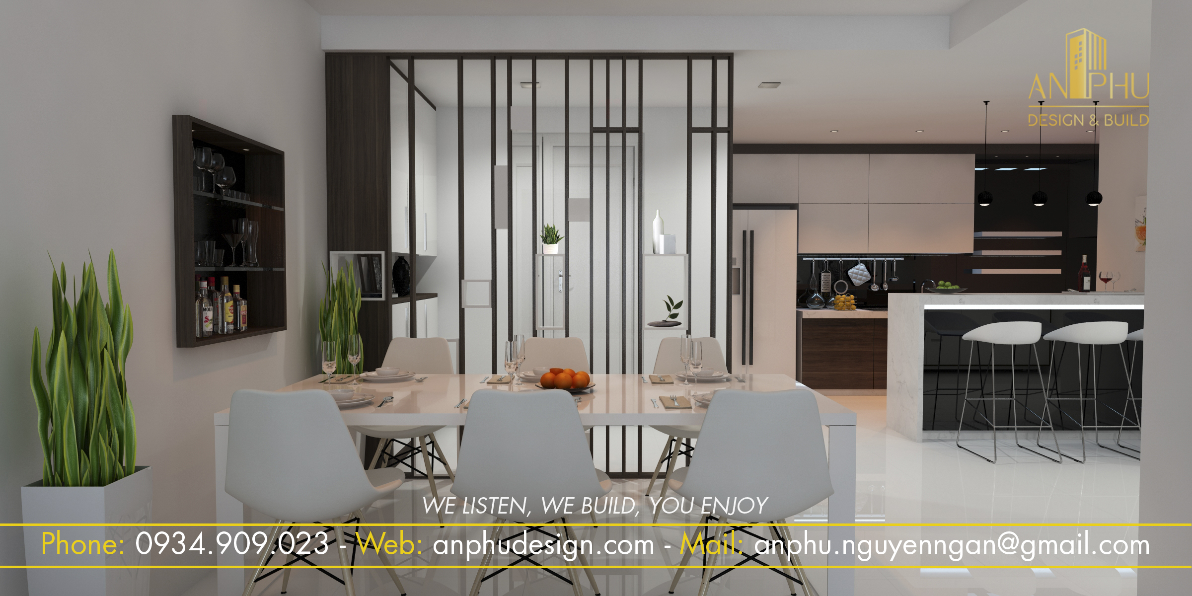 Bộ bàn ăn phong cách hiện đại với 6 ghế sang trọng hiện đại