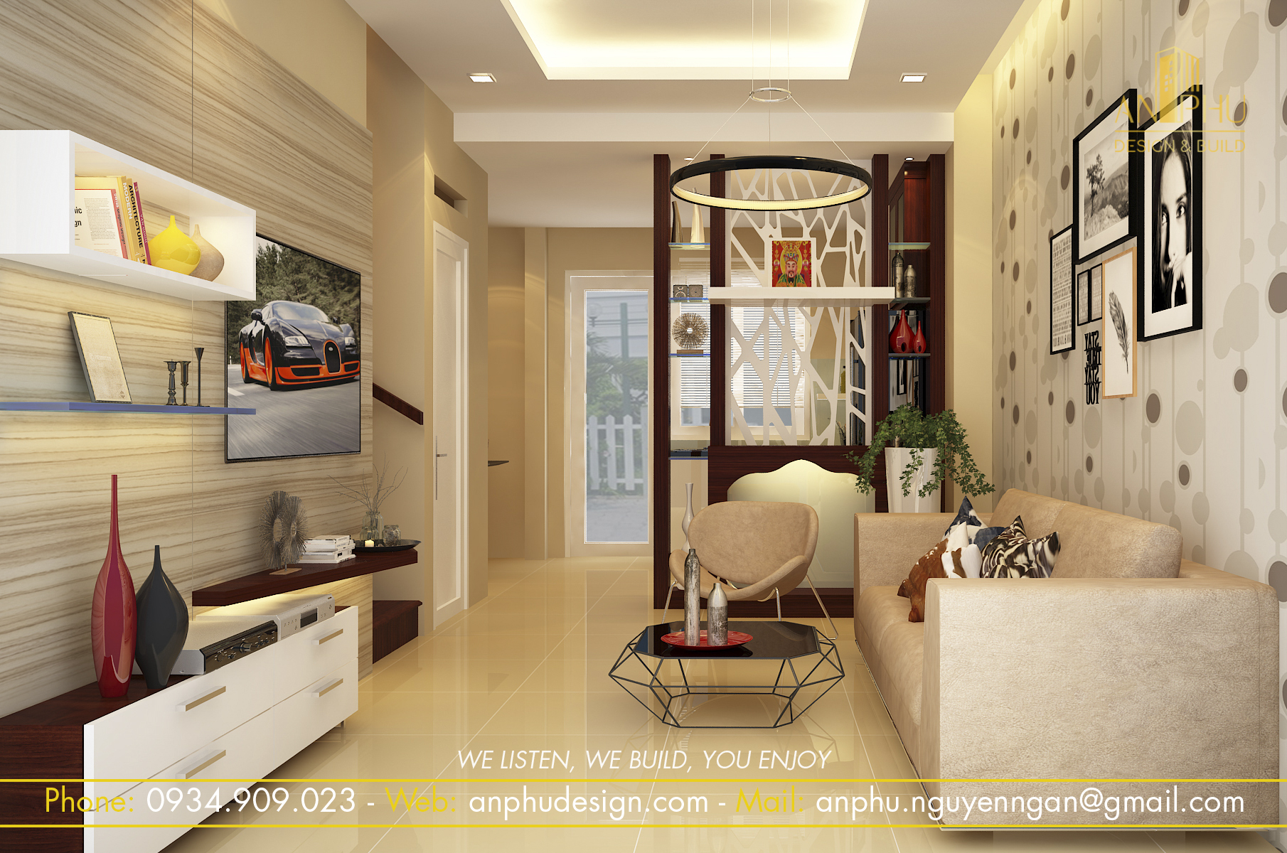 Khu vực phòng khách gọn gàng