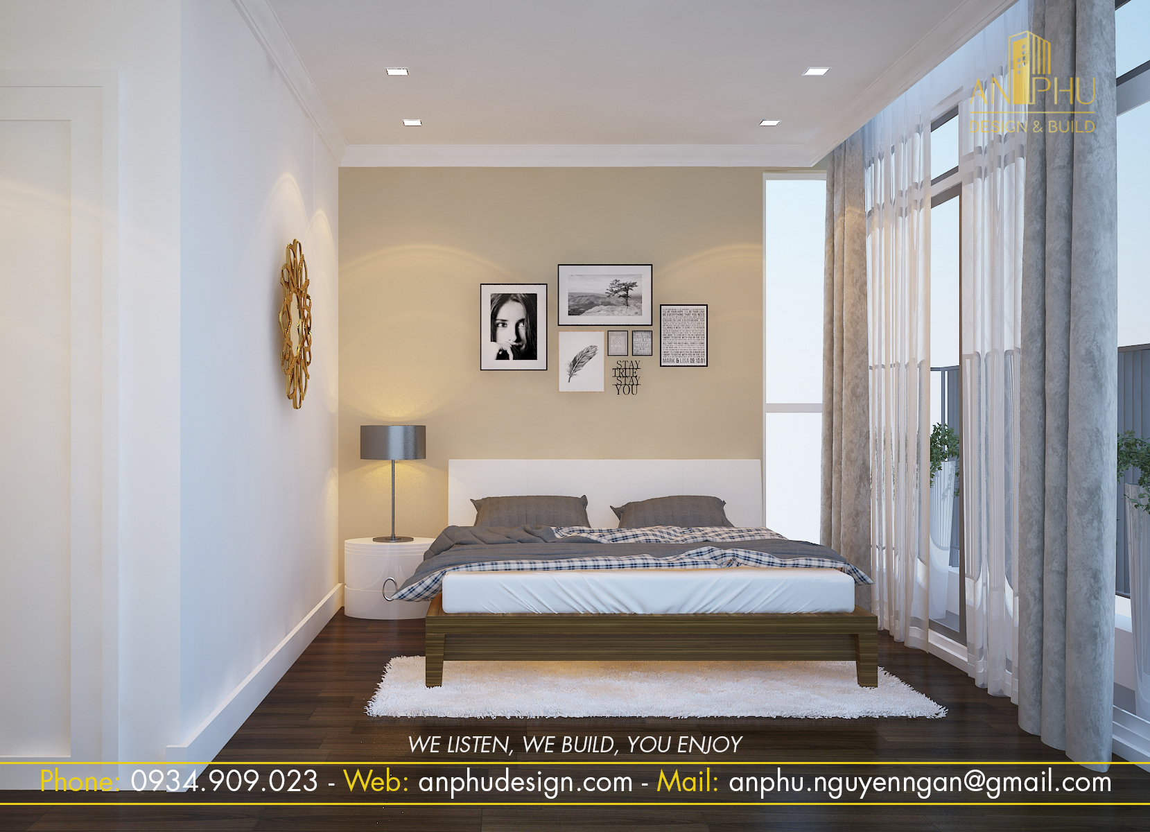 căn phòng dược bố trí nội thất hài hòa và sang trọng 