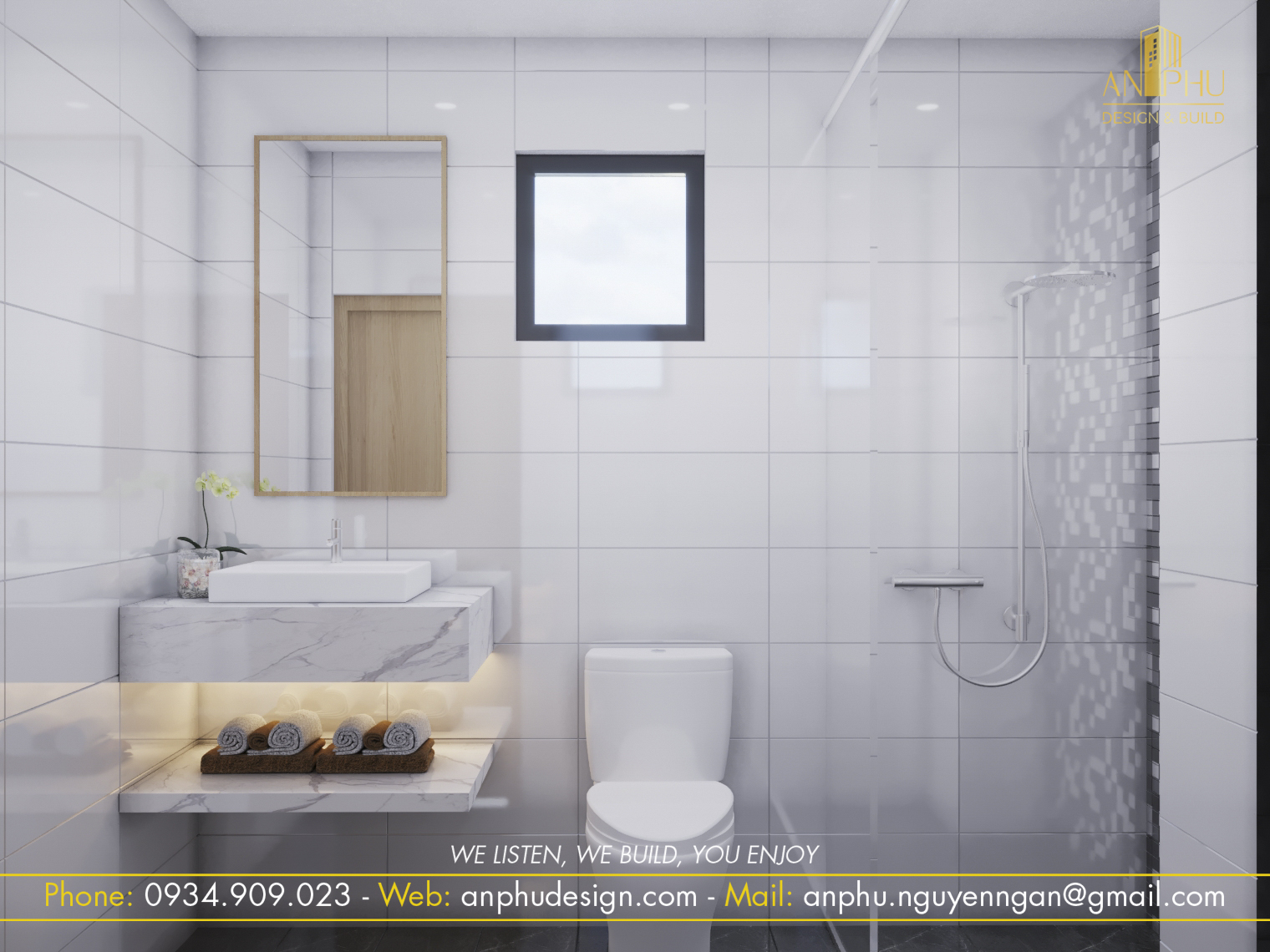 Phòng ngủ ở tầng 3 được thiết kế thêm phòng vệ sinh